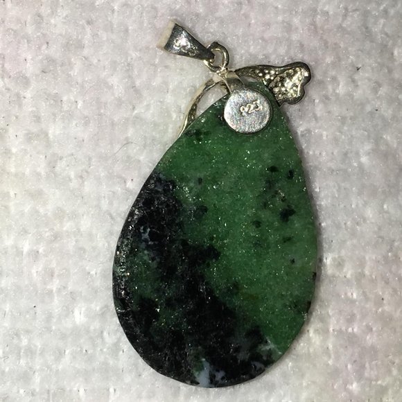 Teardrop Ruby Zoisite Pendant - Picture 3 of 4